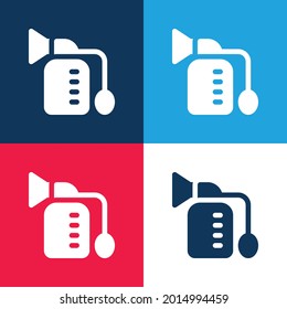 Breast Pump blue and red four color minimal icon set