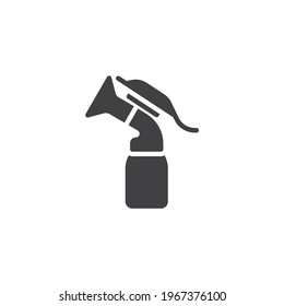 Icono del vector del frasco de la bomba de mama. signo plano relleno para concepto móvil y diseño web. Icono de glifo de leche para amamantar. Símbolo, ilustración del logotipo. Gráficos vectoriales