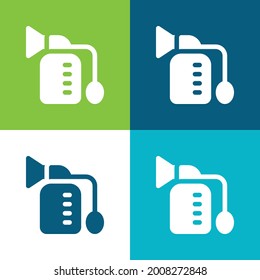 Bombeo plano cuatro colores conjunto de iconos mínimo