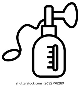 Breast pump icon Black and white outline vector