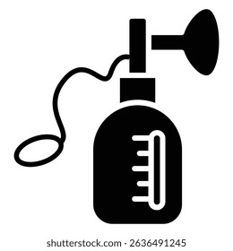 Breast pump icon Flat outline fill black and white