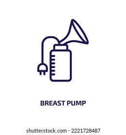 Breast Pump Icon From Health And Medical Collection. Thin Linear Breast Pump, Nursing, Motherhood Outline Icon Isolated On White Background. Line Vector Breast Pump Sign, Symbol For Web And Mobile