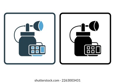 Breast pump icon illustration. icon related to baby care. Solid icon style. Simple vector design editable