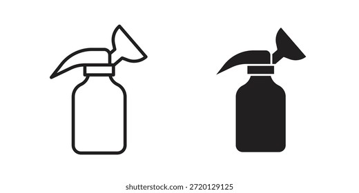 Ilustración del icono del extractor de leche, Vector de línea delgada, signo de Diseño web,