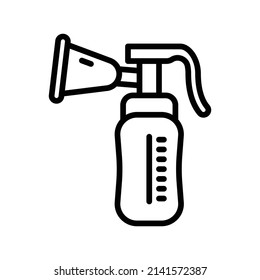 Breast Pump Icon. Line Art Style Design Isolated On White Background