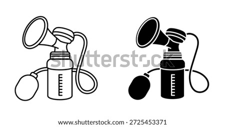 Breast pump icon. Line with editable stroke and flat for Web