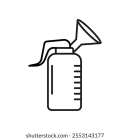 Ícone de bomba de mama isolado logotipo linear
