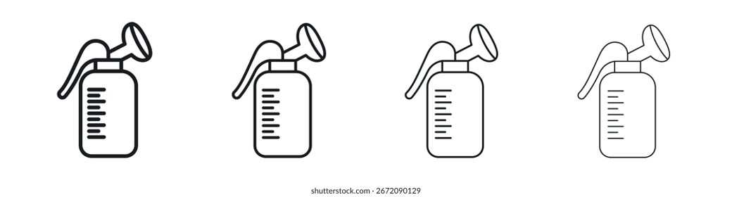 Breast pump icon. minimal strokes lines for web designs