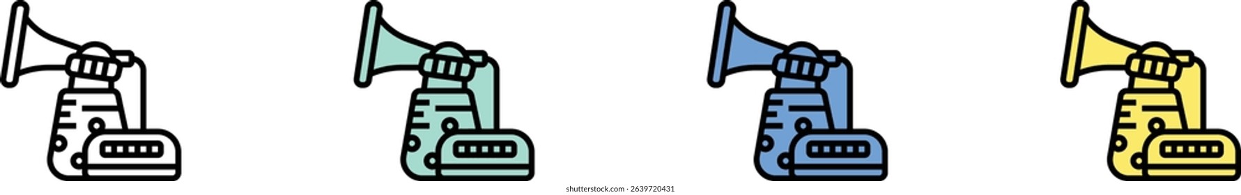 breast pump icon. Outline, Green, Blue and Yellow Style Design Isolated On White Background