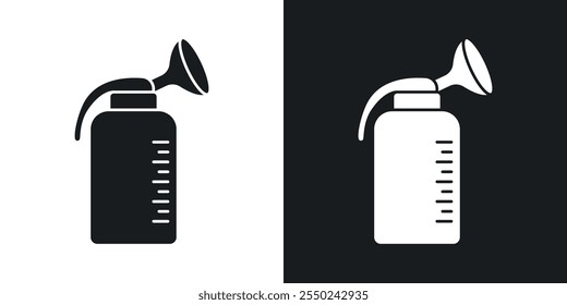 Breast pump icon pack in black color.
