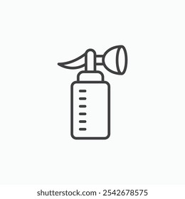 Breast pump icon set in black color