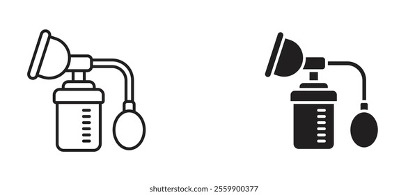 Breast pump Icon set in black color for ui designs