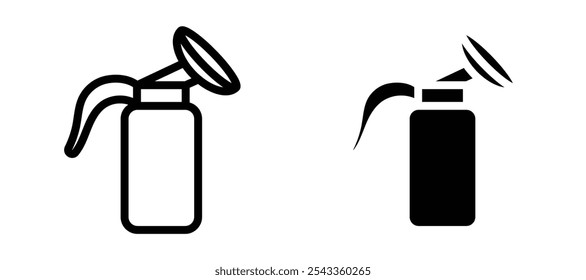 Colección del símbolo del icono del extractor de pecho en el fondo blanco.