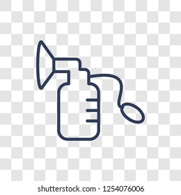 Breast pump icon. Trendy linear Breast pump logo concept on transparent background from Health and Medical collection