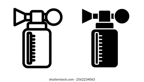 Breast pump Icons pack in outlined and flat versions