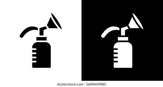Breast pump icons vectors set in solid style.
