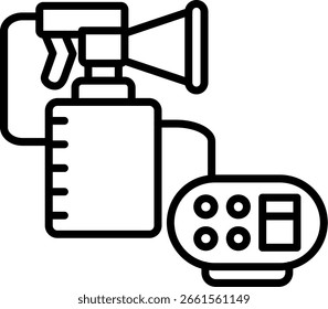 Línea de extractor de leche Vector Icon Design