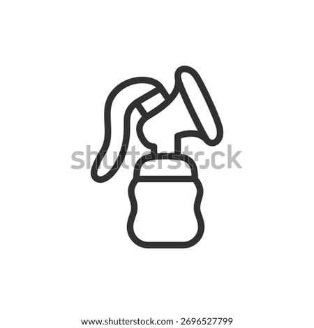 Breast pump, linear icon. Lactation and milk storage. Line with editable stroke.