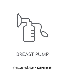 Breast Pump Linear Icon. Modern Outline Breast Pump Logo Concept On White Background From Health And Medical Collection. Suitable For Use On Web Apps, Mobile Apps And Print Media.