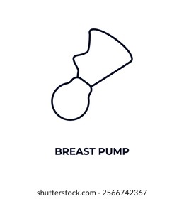 breast pump outline icon. Linear vector from health and medical concept. Thin line breast pump icon isolated on white background
