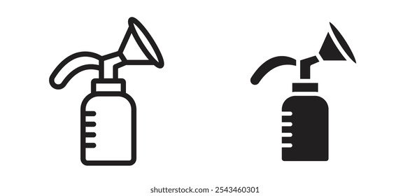 Ícone de vetor da bomba de mama definido em preto.