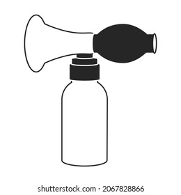 Icono del vector de la bomba mamaria.Icono del vector negro aislado en la bomba mamaria de fondo blanco.