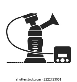Brustpumpe, Vektorsymbol.Schwarz, Vektorsymbol einzeln auf weißem Hintergrund, Brustpumpe .