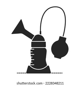 Breast pump vector icon.Black vector icon isolated on white background breast pump .