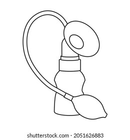 Icono del vector de la bomba mamaria.Icono del vector de contorno aislado en la bomba mamaria de fondo blanco.