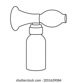 Breast pump vector icon.Outline vector icon isolated on white background breast pump.