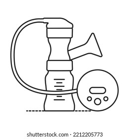 Breast pump vector icon.Outline vector icon isolated on white background breast pump .