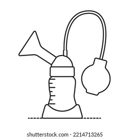 Breast pump vector icon.Outline vector icon isolated on white background breast pump .