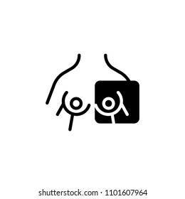 Breast Radiography Black Icon Concept. Breast Radiography Flat  Vector Symbol, Sign, Illustration.