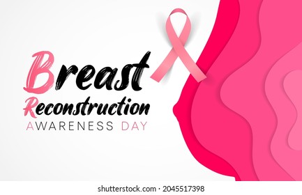 Breast Reconstruction awareness day is observed every year on the third Wednesday of October. it is the surgical process of rebuilding the shape and look of a breast. Vector illustration