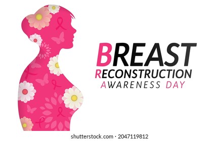Breast Reconstruction awareness day is observed every year on the third Wednesday of October. it is the surgical process of rebuilding the shape and look of a breast. Vector illustration