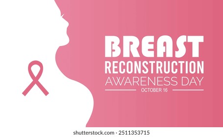o dia da consciência da reconstrução da mama é observado todos os anos em outubro. Conceito de conscientização médica. fundo, cartaz, modelo de banner Projeto de ilustração vetorial.