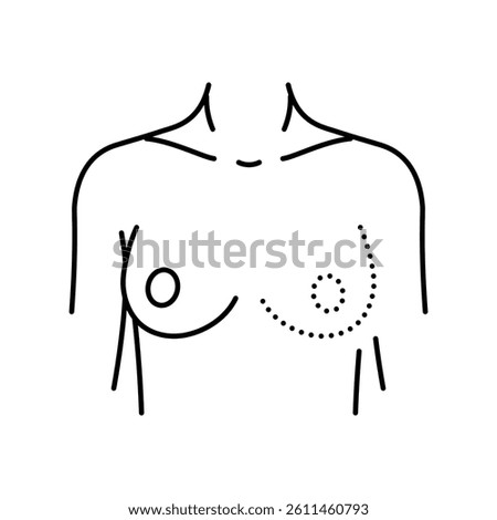 breast reconstruction surgery line icon vector. breast reconstruction surgery sign. isolated contour symbol black illustration