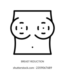 breast reduction icon. Line Art Style Design Isolated On White Background