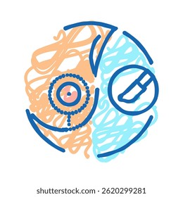 breast reduction scars surgery doodle icon sketch vector. breast reduction scars surgery sign. isolated symbol illustration