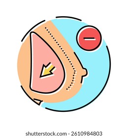 breast reduction surgery color icon vector. breast reduction surgery sign. isolated symbol illustration