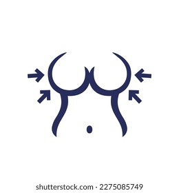 breast reduction surgery icon on white