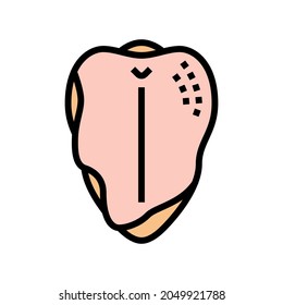 breast with ribs color icon vector. breast with ribs sign. isolated symbol illustration
