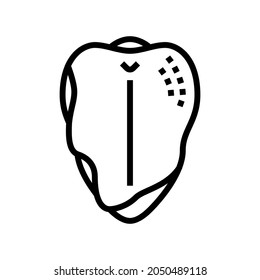 breast with ribs line icon vector. breast with ribs sign. isolated contour symbol black illustration
