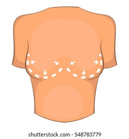 Breast surgery correction icon. Cartoon illustration of body surgery correction vector icon for web design