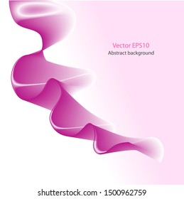 Breast vanver awareness Pink abstract background. Pink line, ribbon, Wave, spots. Delicate feminine background. Vector illustration.