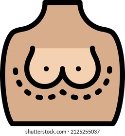breast Vector illustration on a transparent background.Premium quality symmbols.Stroke vector icon for concept and graphic design.