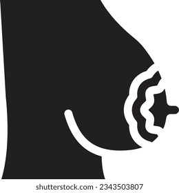 ilustración del vector mamario en un fondo transparente.Símbolos de calidad superior.Icono vector glifos para el concepto y el diseño gráfico. 

