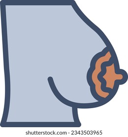 breast Vector illustration on a transparent background.Premium quality symmbols.Stroke vector icon for concept and graphic design.