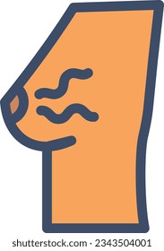 breast Vector illustration on a transparent background.Premium quality symmbols.Stroke vector icon for concept and graphic design.