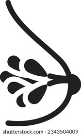 Brust-Vektorgrafik auf transparentem Hintergrund.Hochwertige Symbole.Glyphen Vektorsymbol für Konzept und Grafikdesign. 
